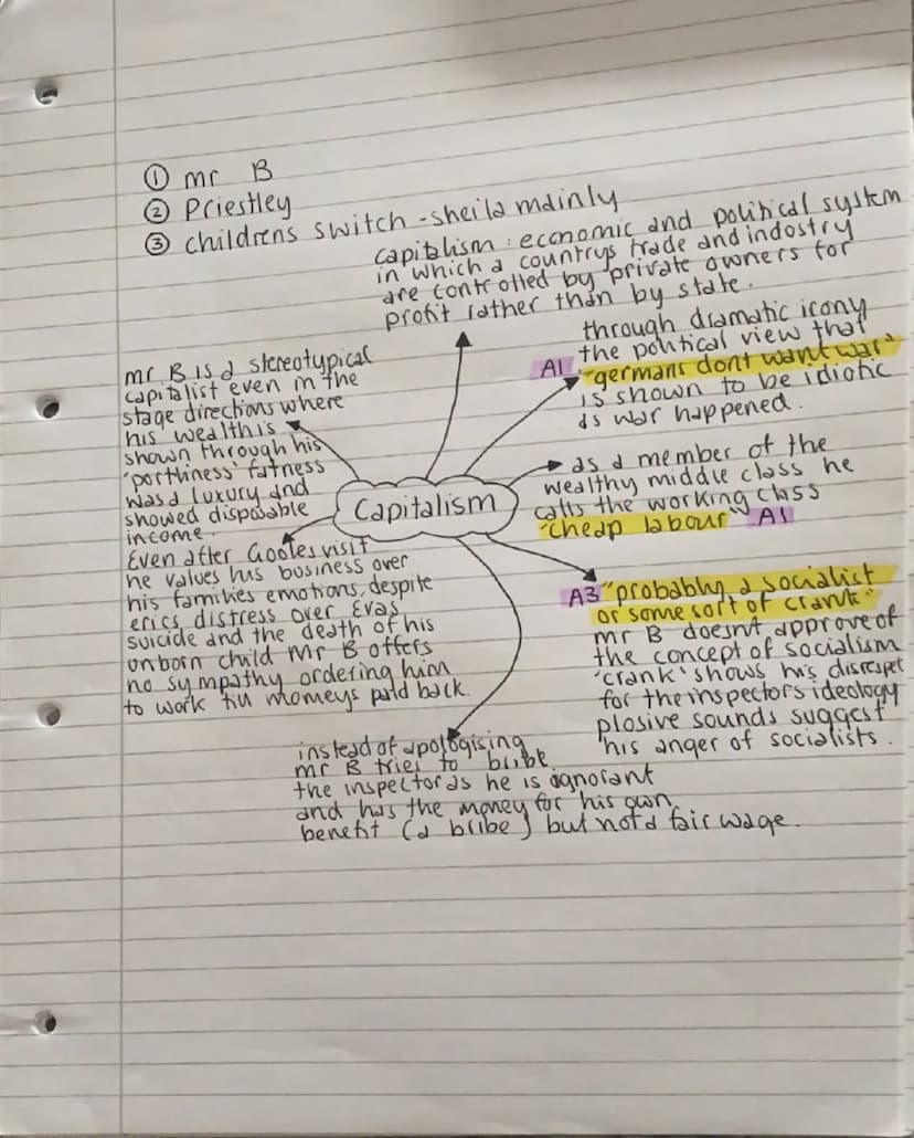 AIC
①erics rape - legality
mrs B ignoring her
③Sheilas act of envy.
t
Gerald Billings base their
morality on their class: "we,
Aldre respect