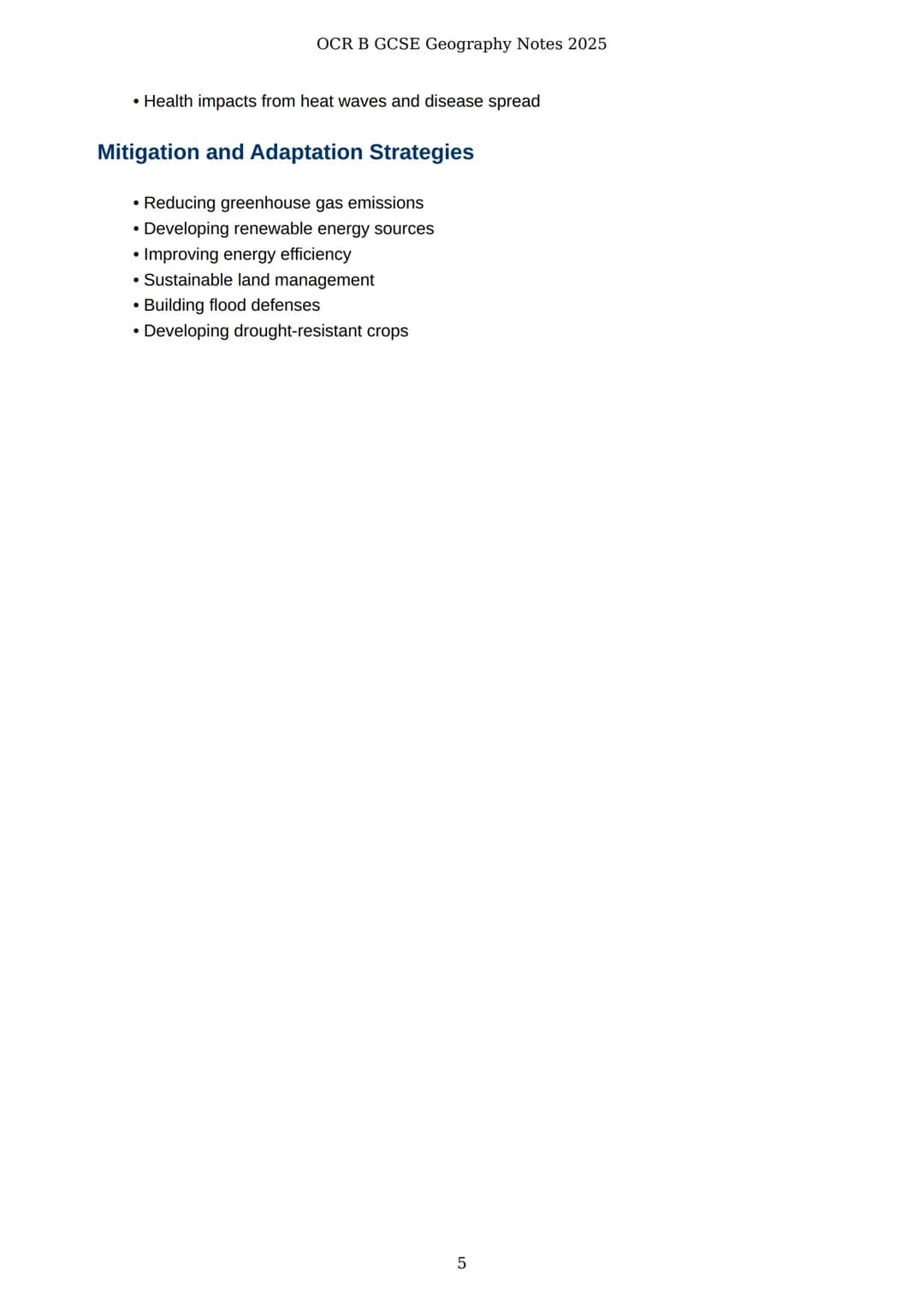 # OCR B GCSE Geography Notes 2025

# OCR B GCSE Geography Notes
2025

Comprehensive revision notes and case studies

Created: 30 March 2025
