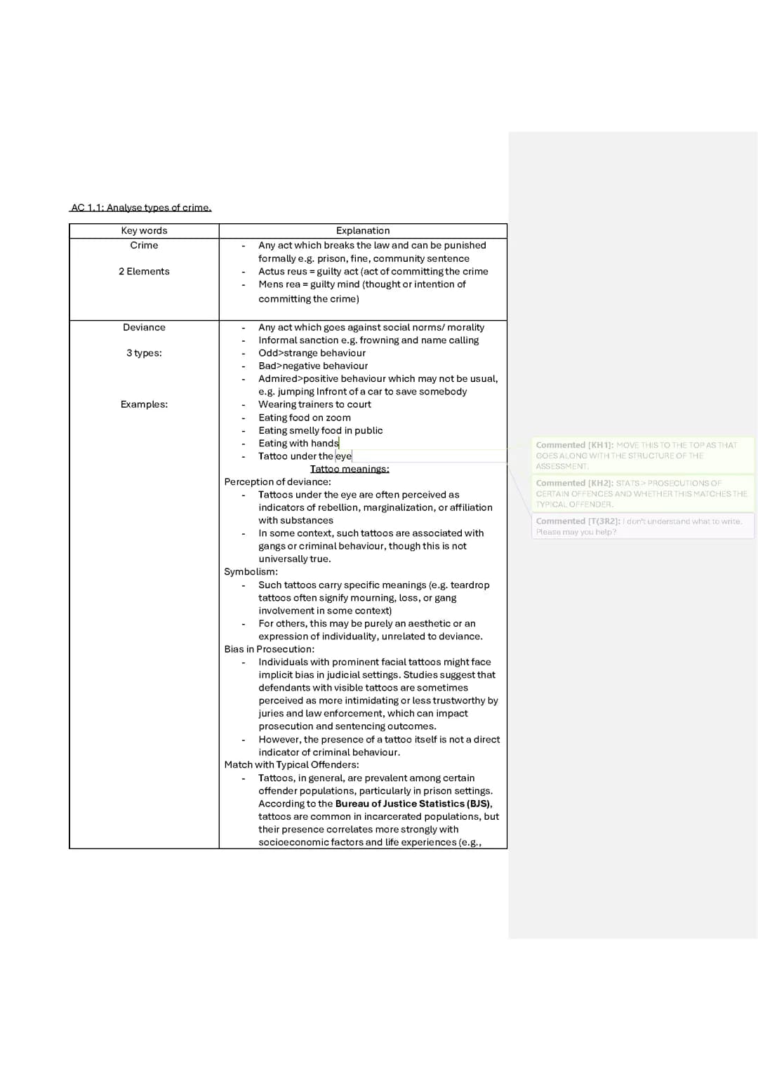 Unit 1 WJEC criminology notes with A* essay examples