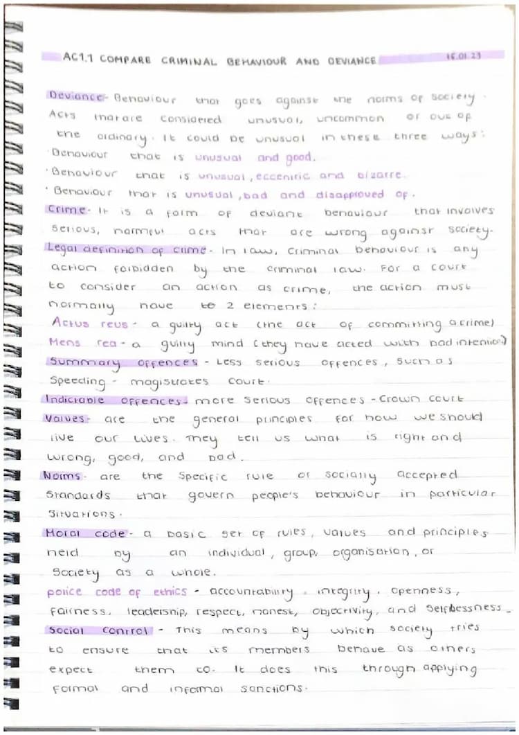 Know unit 2 - ac1.1 compare criminal behaviour and deviance  thumbnail