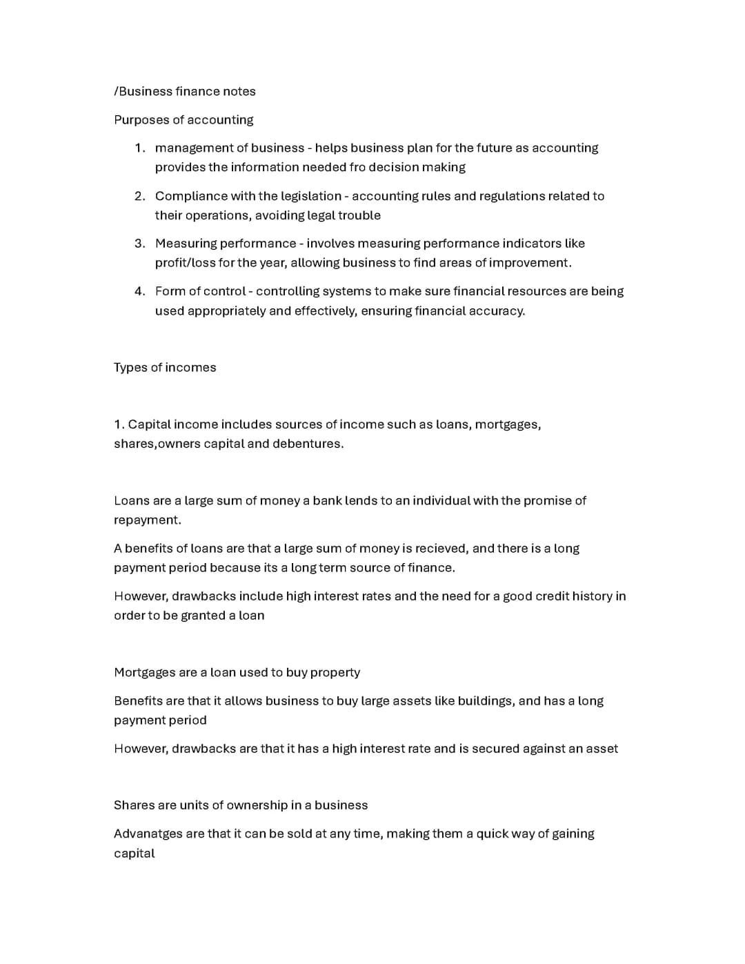 business finance btec unit 3