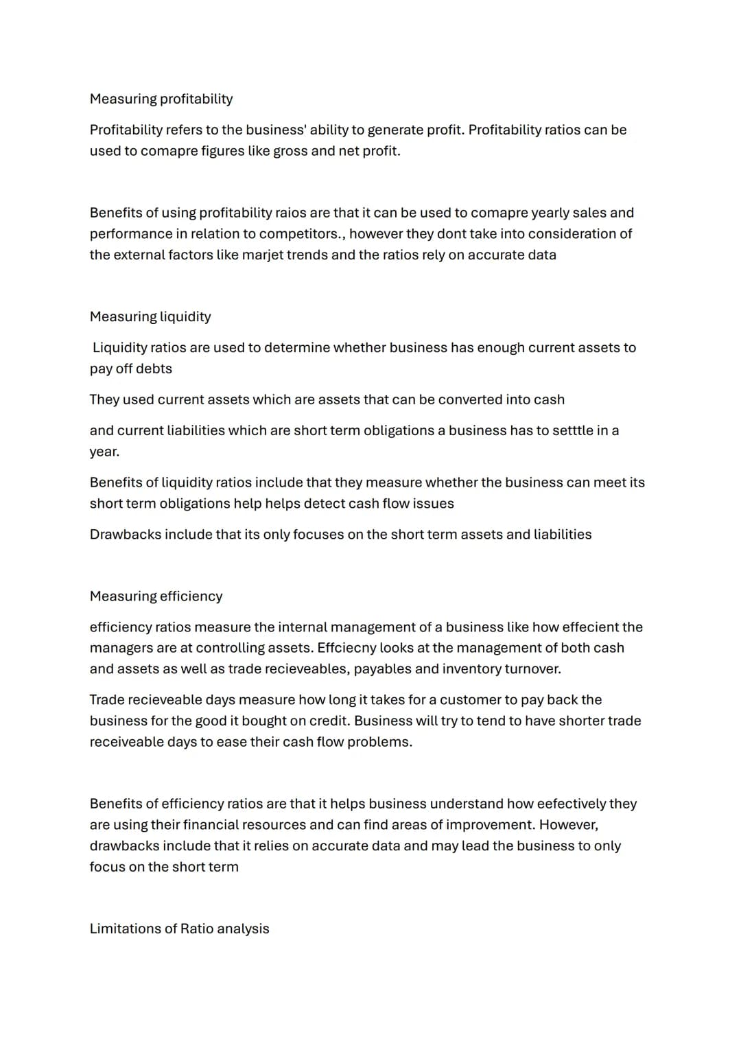 /Business finance notes
Purposes of accounting
1. management of business - helps business plan for the future as accounting
provides the inf