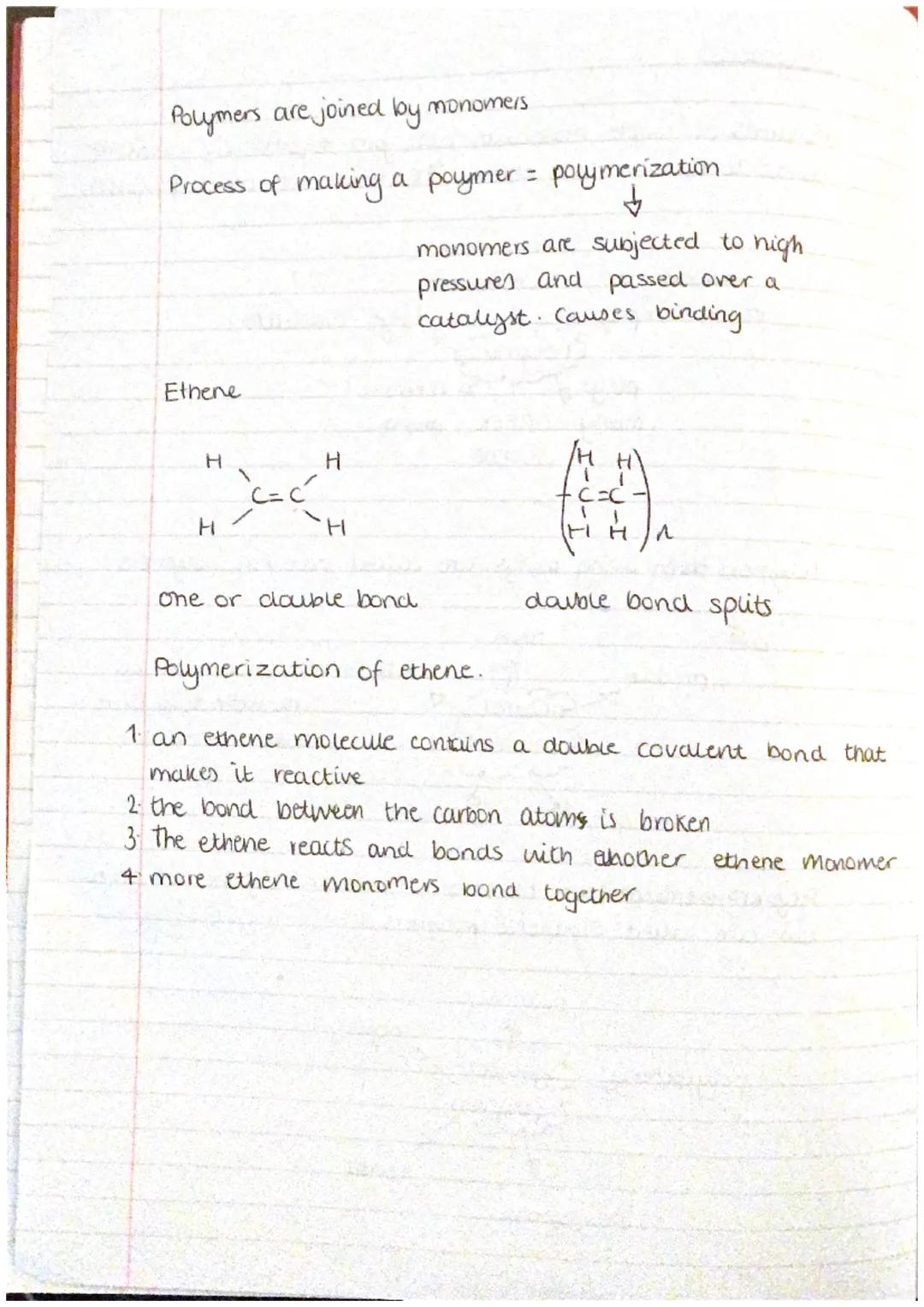 Polymers
Hundreds of simple molecules can join together via covalent
long chain. The chains are called polymers.
bonds to form a
Solids at
r