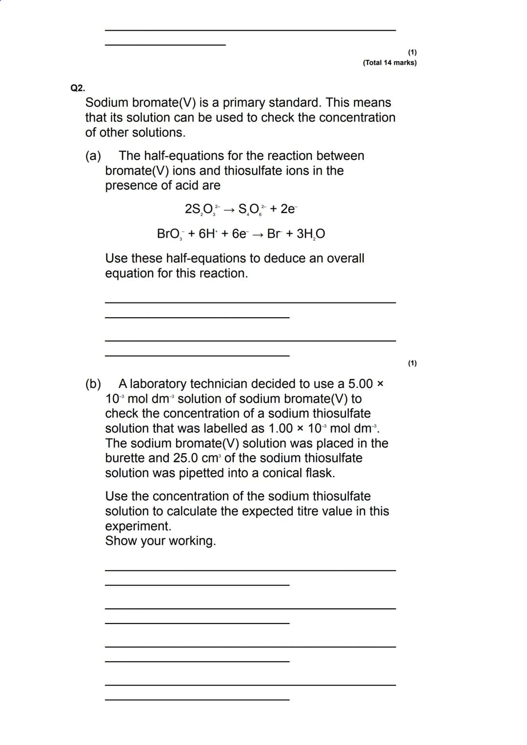 Q1.
This question is about Group 7 chemistry.
(a) Sea water is a major source of iodine.
The iodine extracted from sea water is impure. It i