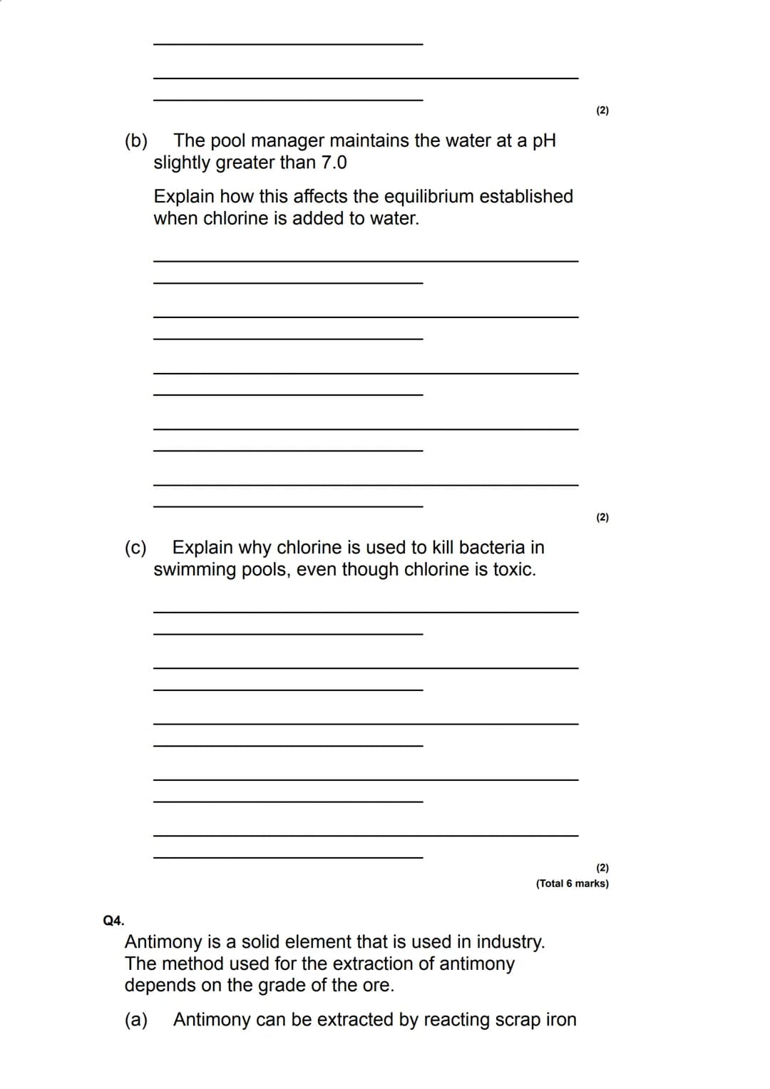 Q1.
This question is about Group 7 chemistry.
(a) Sea water is a major source of iodine.
The iodine extracted from sea water is impure. It i