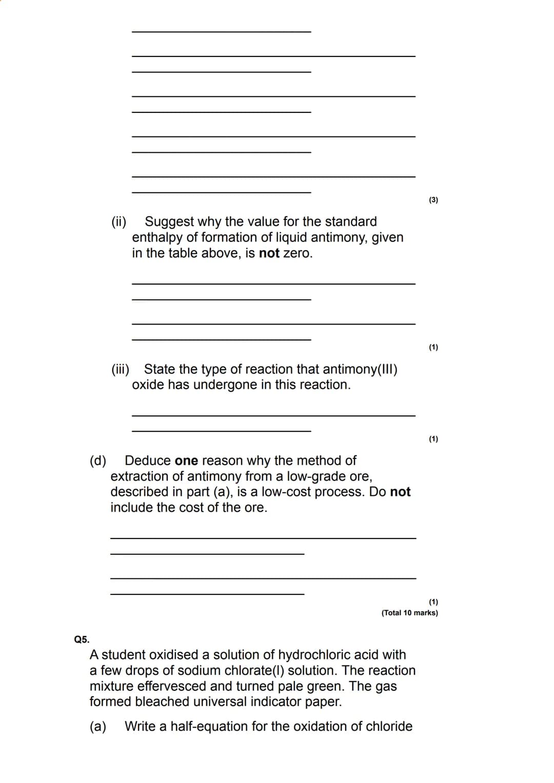 Q1.
This question is about Group 7 chemistry.
(a) Sea water is a major source of iodine.
The iodine extracted from sea water is impure. It i