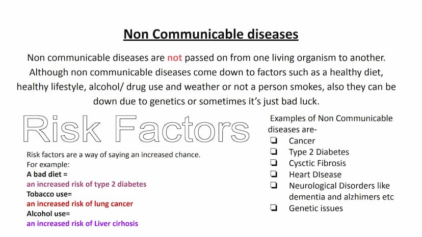 Health & Disease Revision
Communicable diseases, Non Communicable diseases, Vaccinations, Antibiotics,
Cardiovascular Disease Communicable D