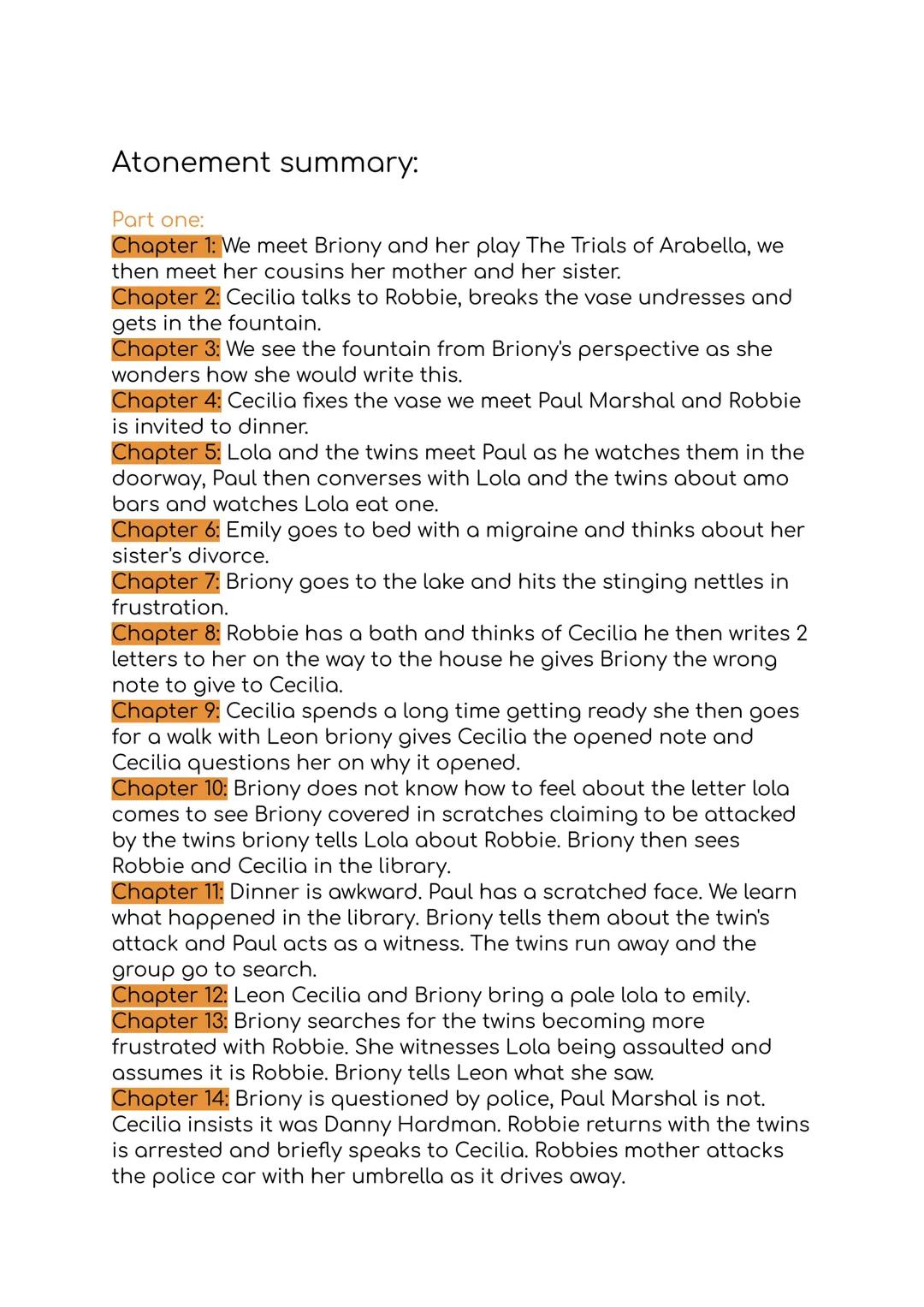 Atonement plot summary 