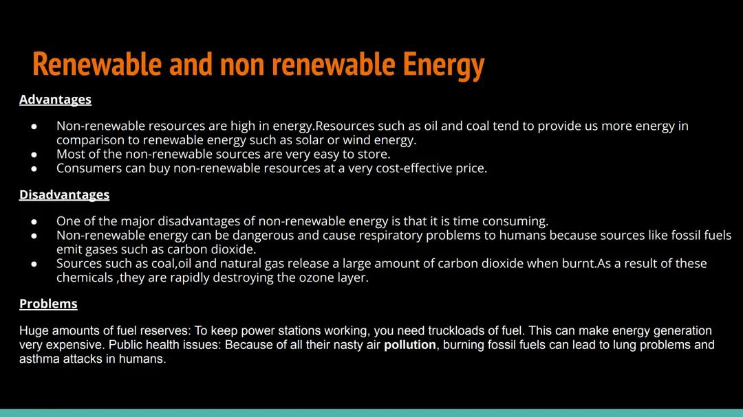 Renewable and non-renewable enery