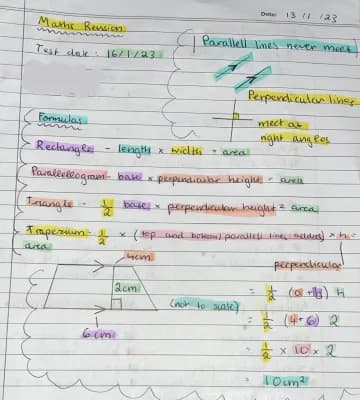 Know Maths Area of shapes Year 7 Revision notes thumbnail