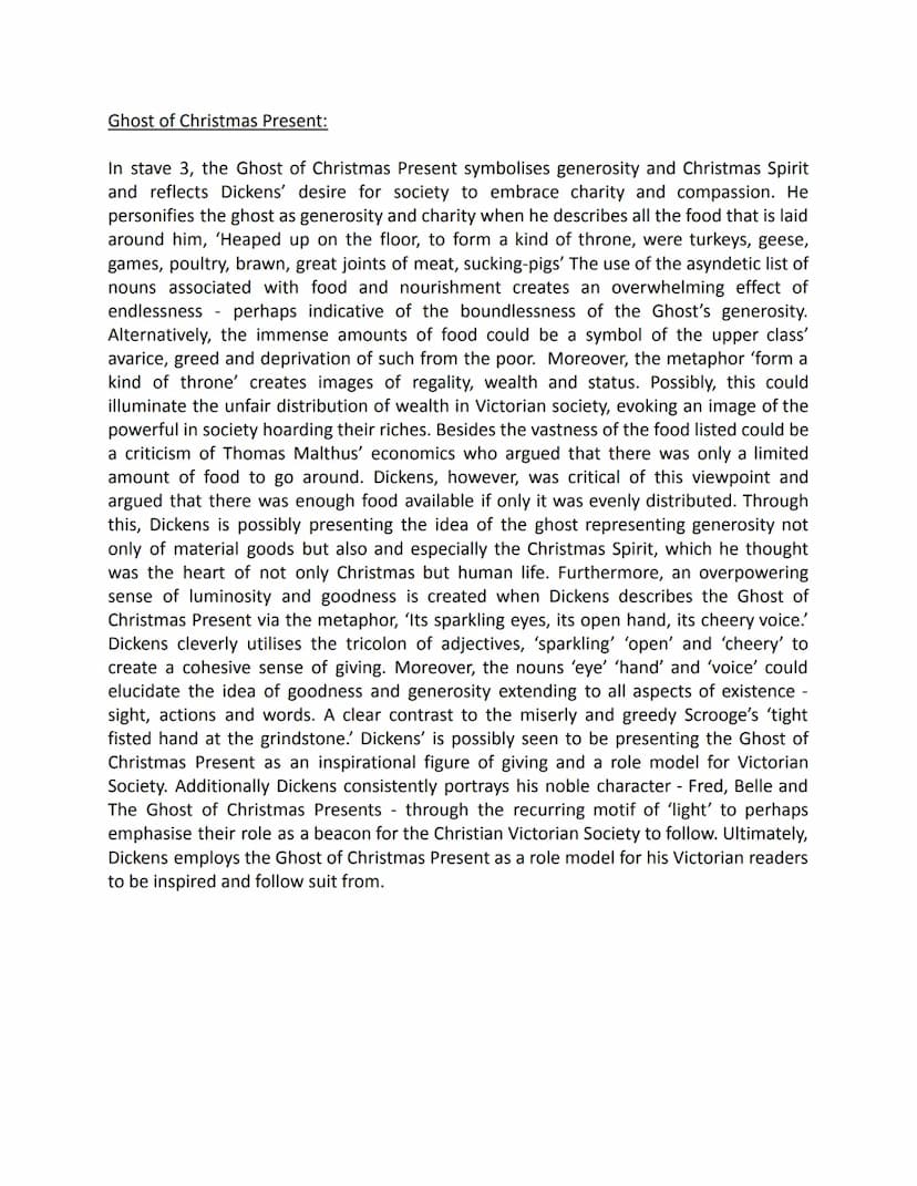 Scrooge Stave 1:
In Stave 1, Dickens utilises Scrooge's attitude as a microcosm to symbolise some of the
root causes of poverty: selfishness