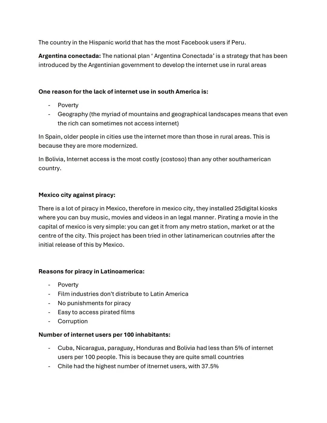 The country in the Hispanic world that has the most Facebook users if Peru.
Argentina conectada: The national plan 'Argentina Conectada' is 