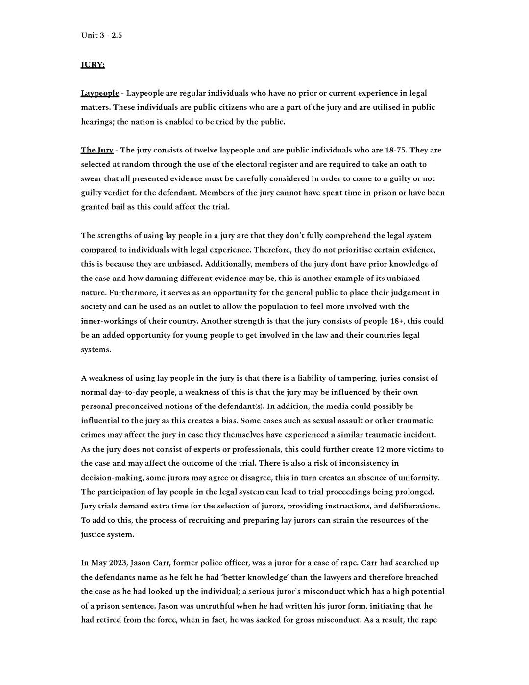 Criminology Unit 3 - AC:2.5 Example