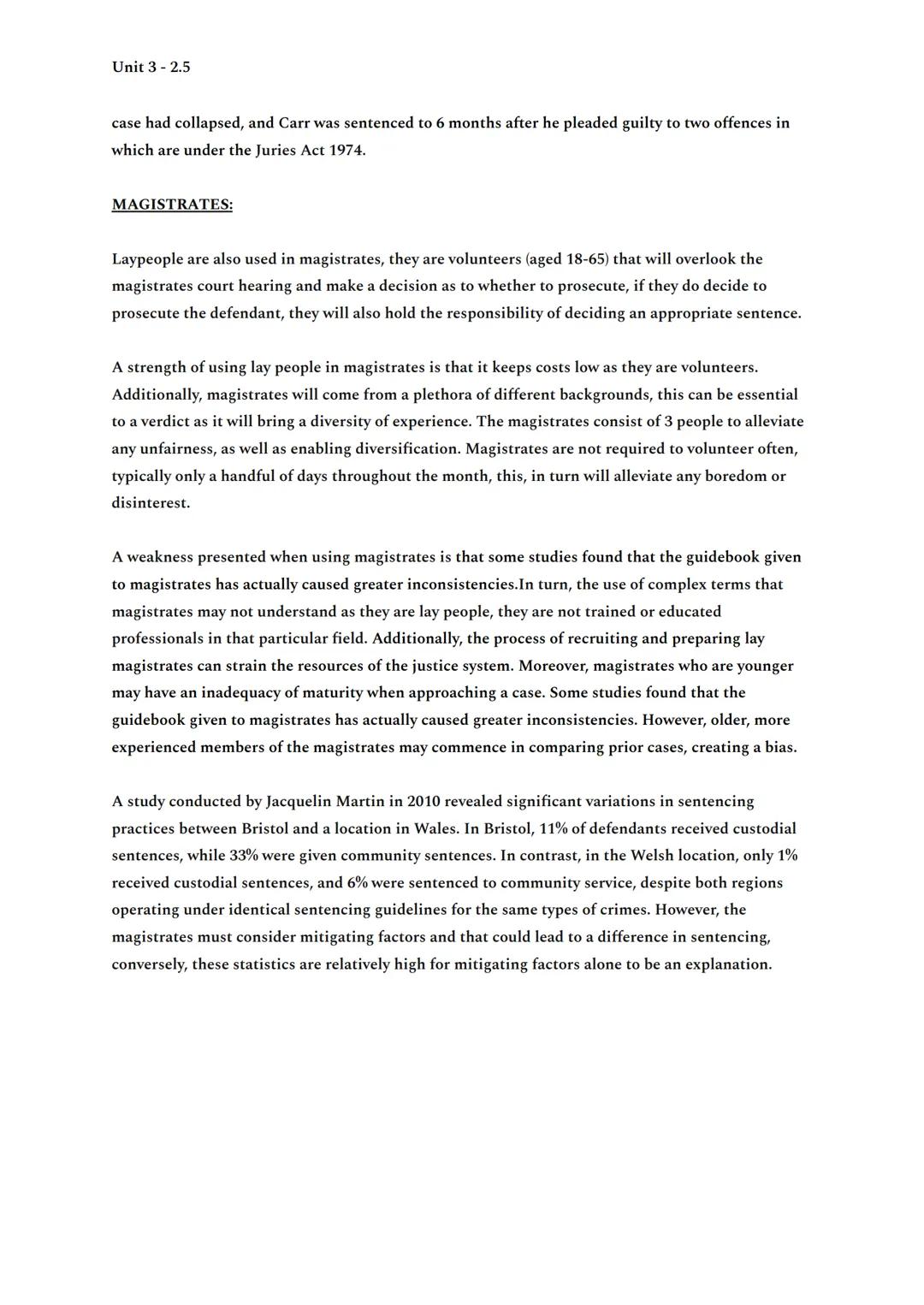 Unit 3 - 2.5
JURY:
Laypeople - Laypeople are regular individuals who have no prior or current experience in legal
matters. These individuals