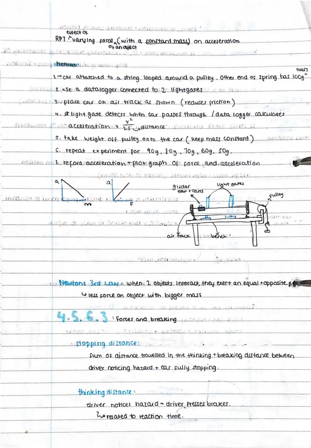 # resultant force = overall force or sum of forces acting on object

- when resultant force = 0, forces are balanced.

- resultant force ≠ 0