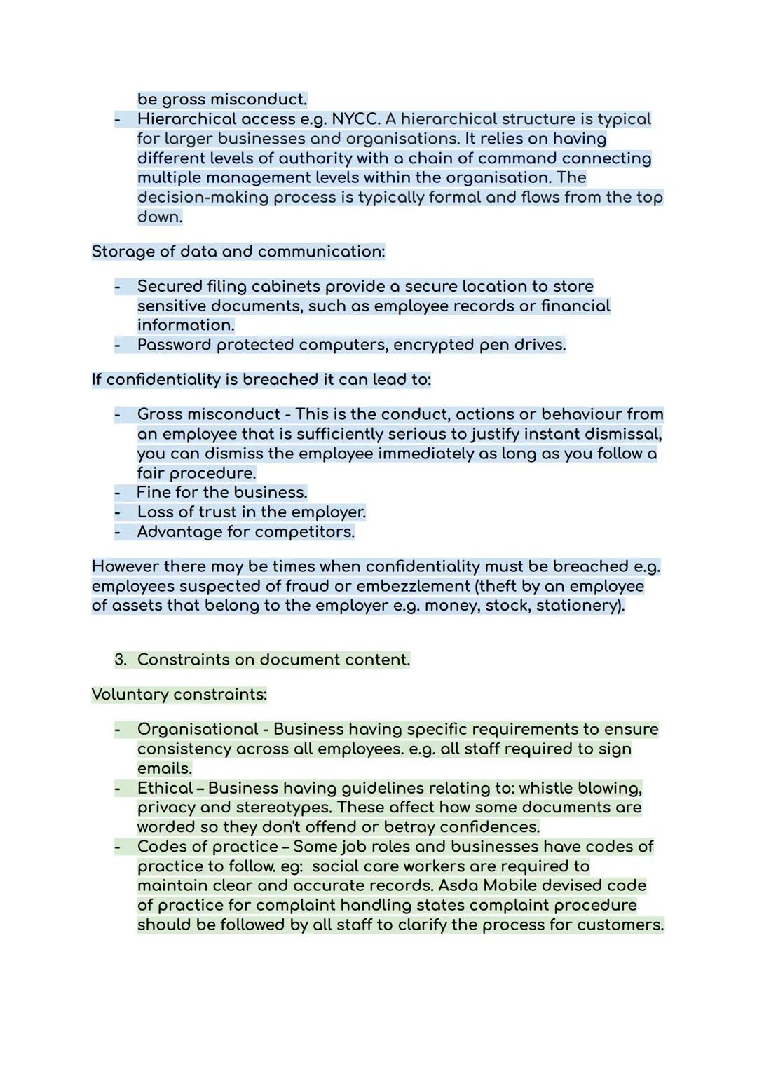 Unit 2 - Working in business
LO1 - Understand protocols to be followed when working in business
Key terms:
Budget = An amount of money given