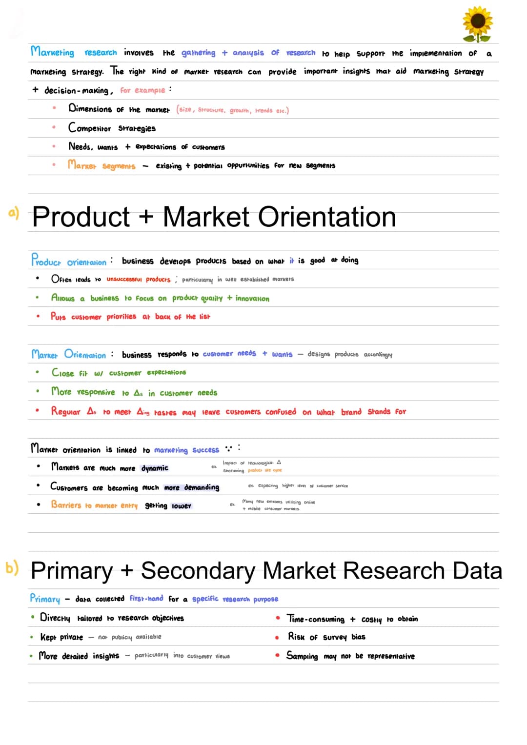 Marketing research involves the gathering + analysis of research to help support the implementation of
marketing strategy. The right kind of