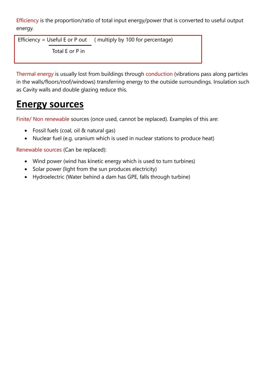 Physics: Energy
Energy Stores
Energy is always conserved - it cannot be created or destroyed (but can be turned into mass). It is
measured i