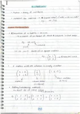 Know Chapter 6: Matrices  thumbnail