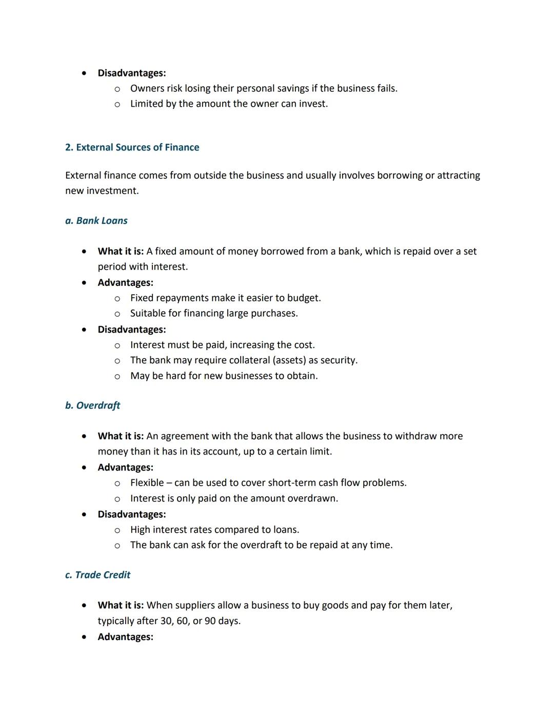 There are two main types of finance: internal and external.
1. Internal Sources of Finance
Internal finance comes from within the business i