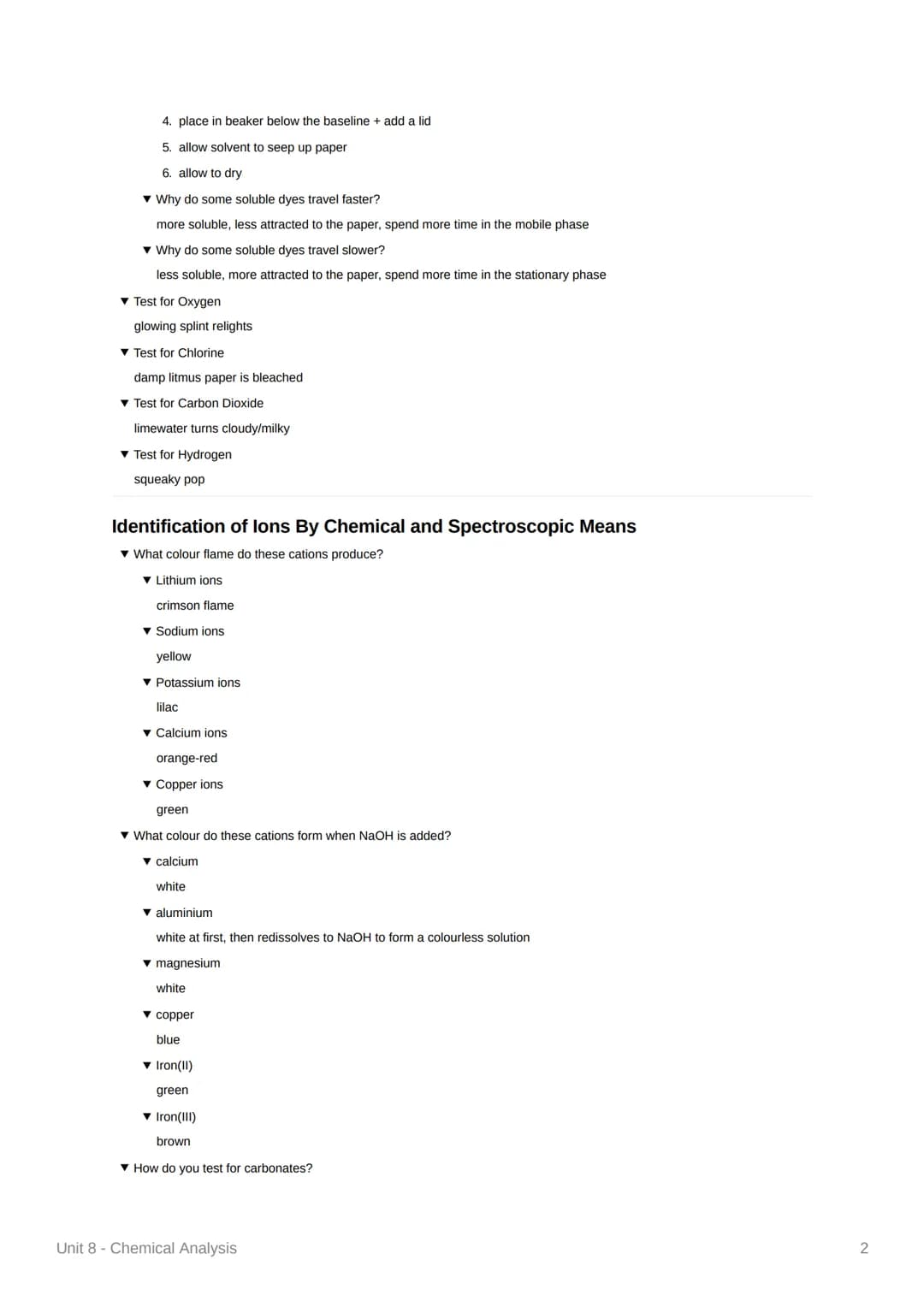 Unit 8 - Chemical Analysis
Purity, Formulations and Chromatography
▾ What is a 'pure substance' in chemistry?
a single element or compound n