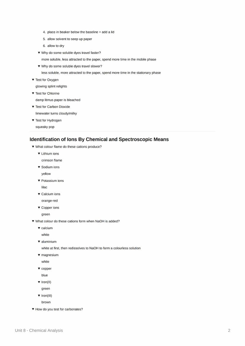 Unit 8 - Chemical Analysis
Purity, Formulations and Chromatography
▾ What is a 'pure substance' in chemistry?
a single element or compound n