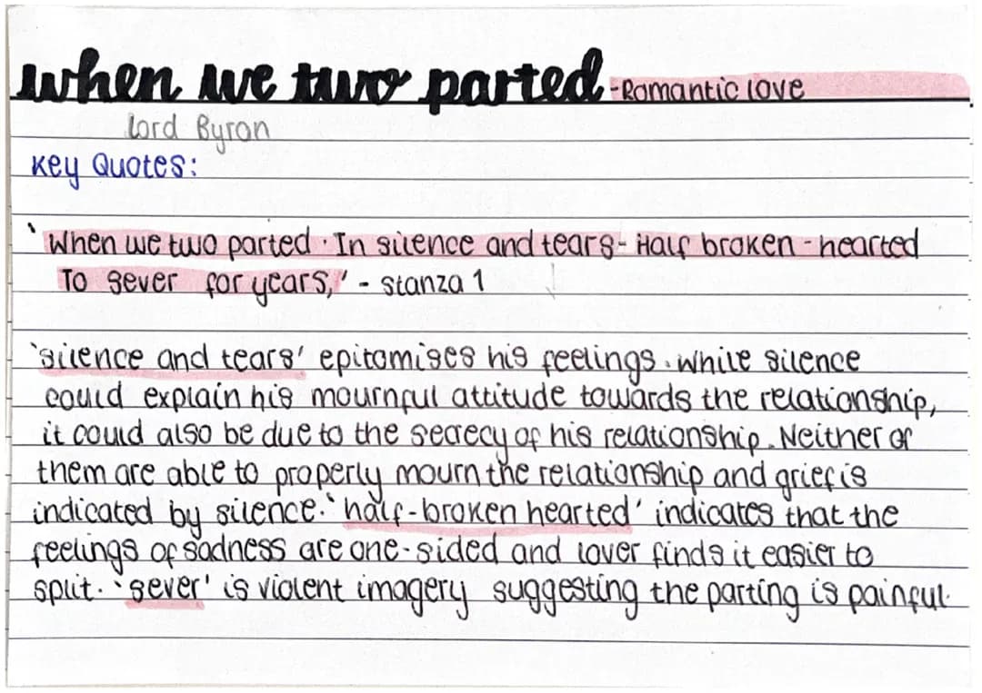 ‘When We Two Parted’ Key Quotes