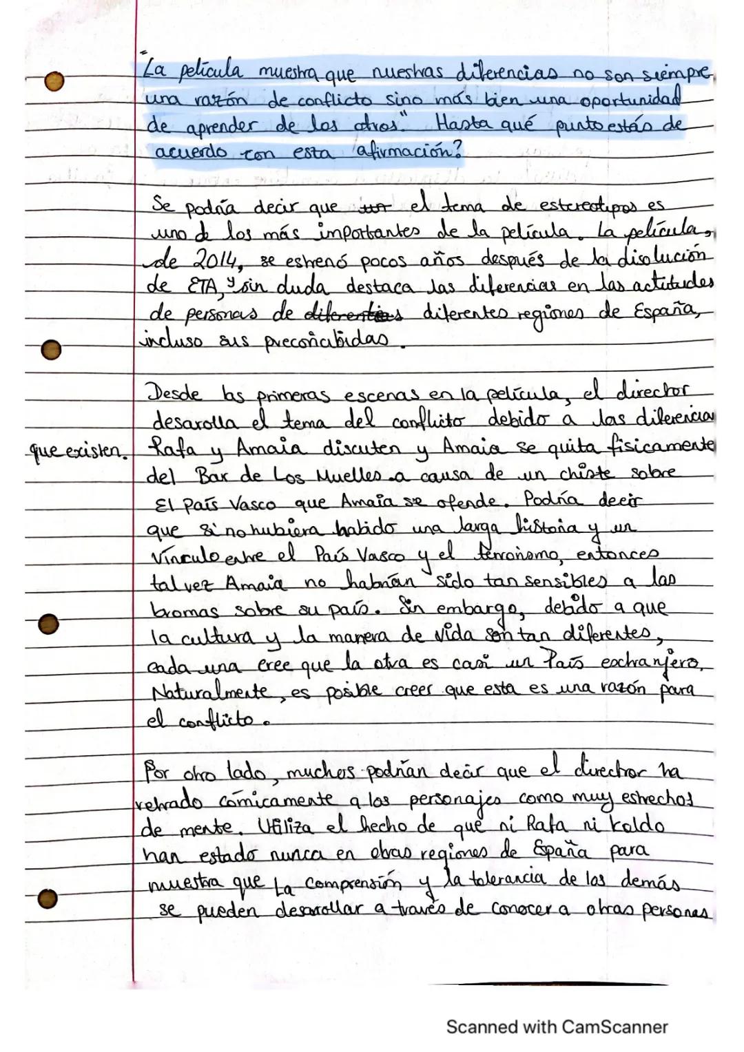 AQA Spanish A level - Model Essay