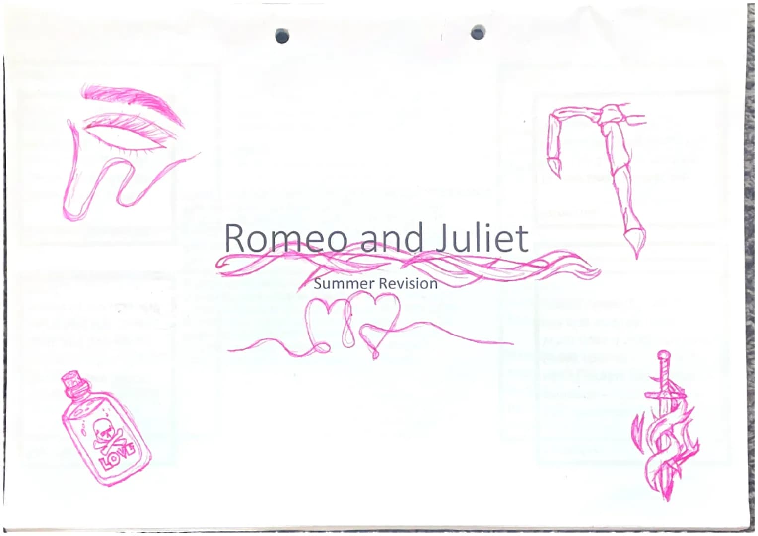 LOVE
Romeo and Juliet
Summer Revision Transform:
Describe the story of
the prologue. What
happens, what do you
think and feel about
being to
