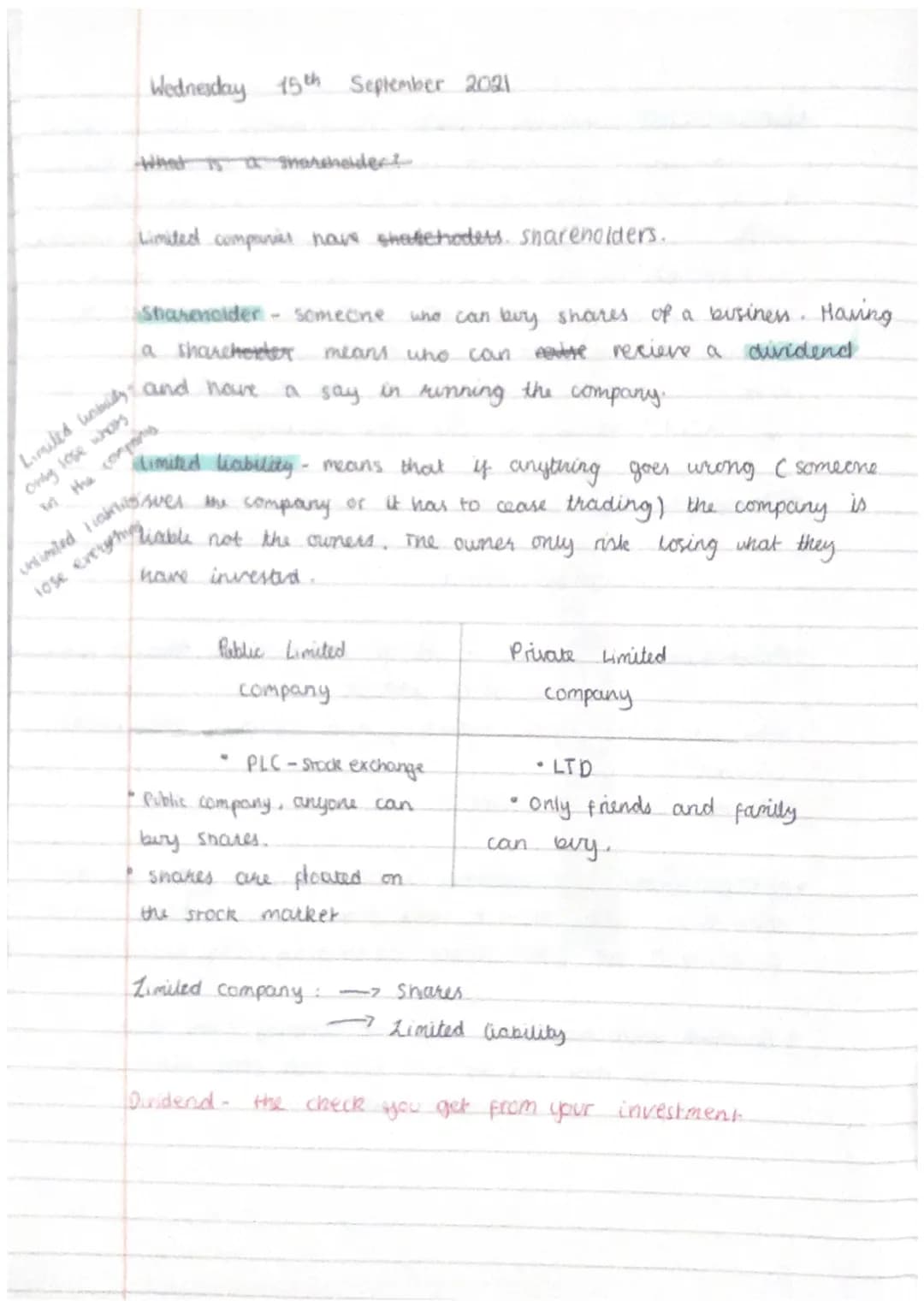 Wednesday 8th September 20121
The purpose and nature of bussiness- why does a business exist?
Goods - The products business' sell, produce a