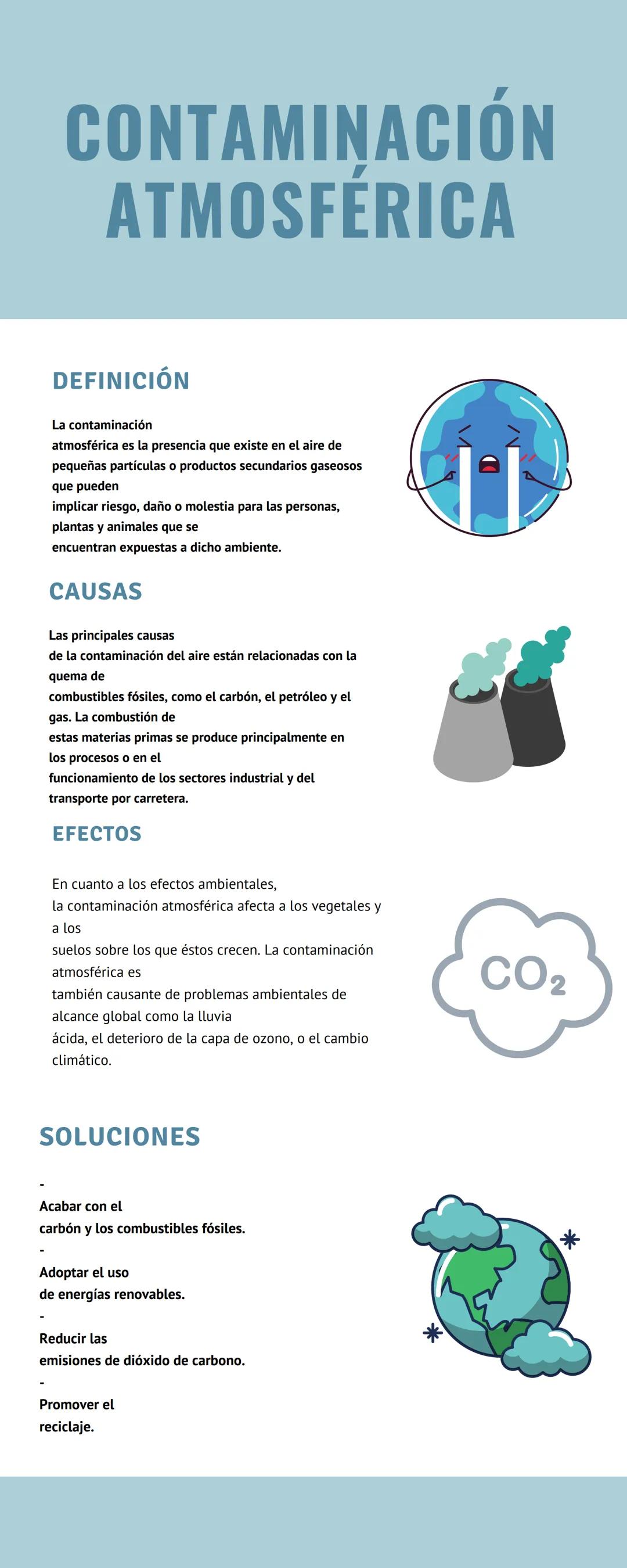 # CONTAMINACIÓN
ATMOSFÉRICA

DEFINICIÓN

La contaminación.
atmosférica es la presencia que existe en el aire de
pequeñas particulas o produc