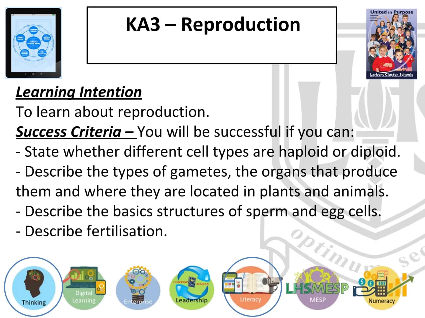 N5 Unit 2 KA3
Reproduction N5 biology course
1. Cell Biology
2.
3. Life on Earth
Multicellular Organisms Unit 2 - Multicellular organisms
1.