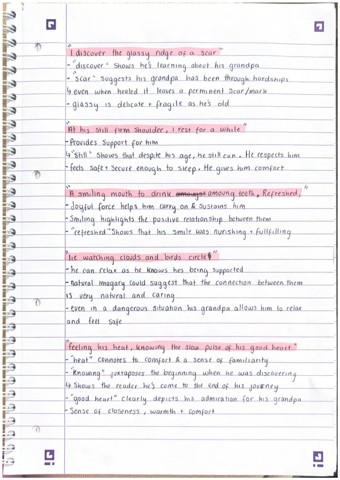 !Q
POETRY - Climbing my grandfather
SUMMARY
A boy trying to learn about his grandfather, the
writer uses an extended metaphor to show this
S
