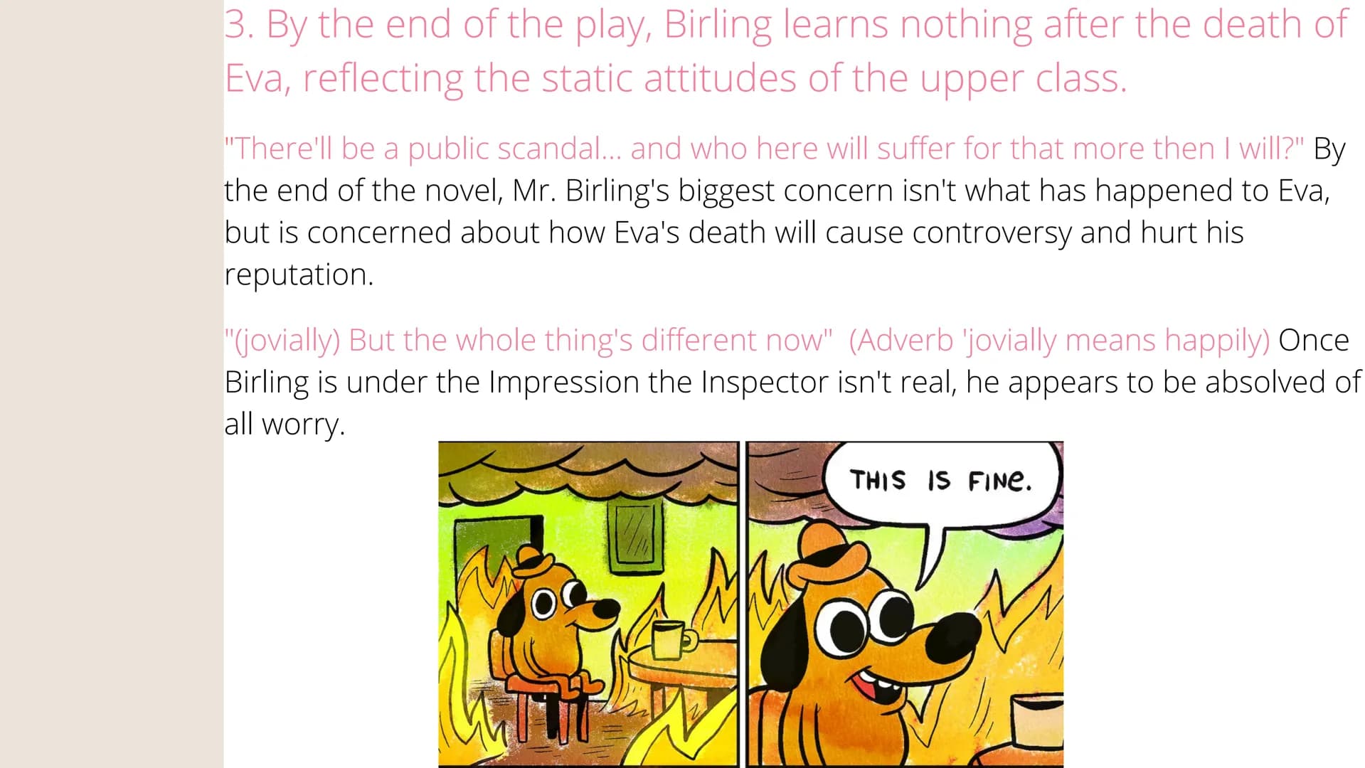 ΑΝ
INSPECTOR
CALLS
MR. ARTHUR BIRLING MR BIRLING'S LINES OF ARGUMENT
"Man of business"
"no chance of war"
"unsinkable, absolutely unsinkable