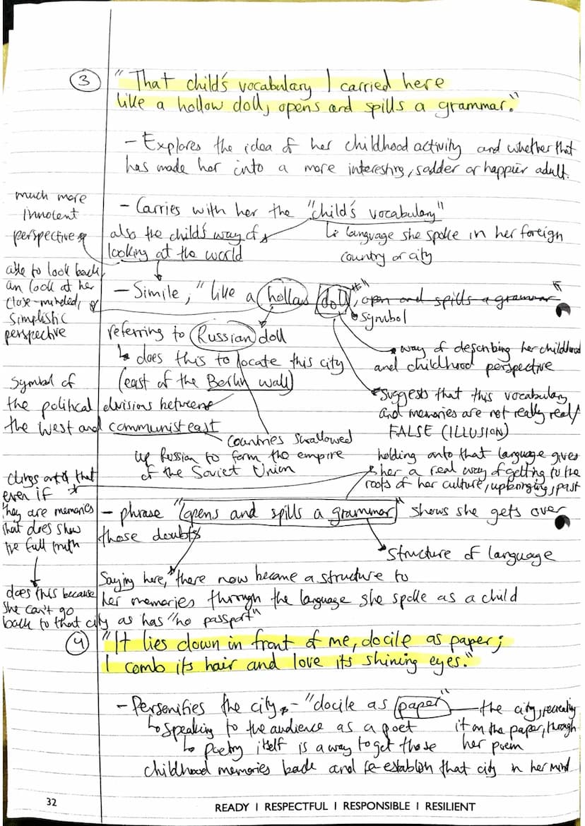 5 Key Quotes - The Emigrée
①
frequently
happens in
history
(invasions)
There
but
once was a
country... I left it as a child begins
my memory