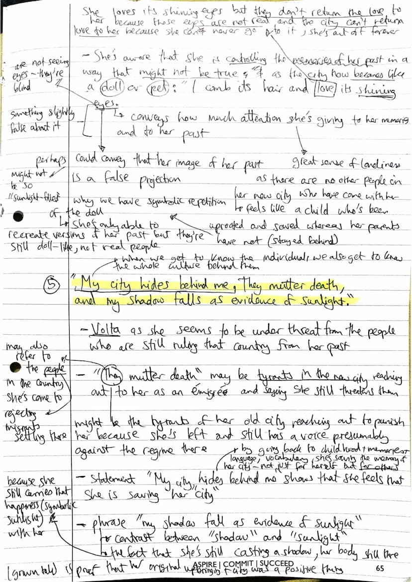5 Key Quotes - The Emigrée
①
frequently
happens in
history
(invasions)
There
but
once was a
country... I left it as a child begins
my memory