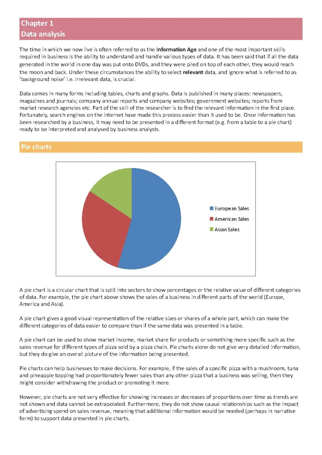 Business A level Data Analysis Notes