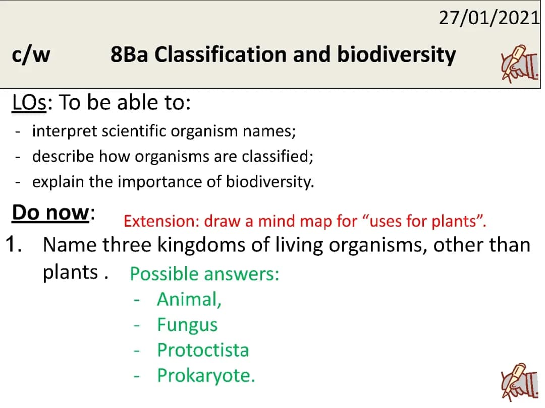 Classifications and Biodiversity 