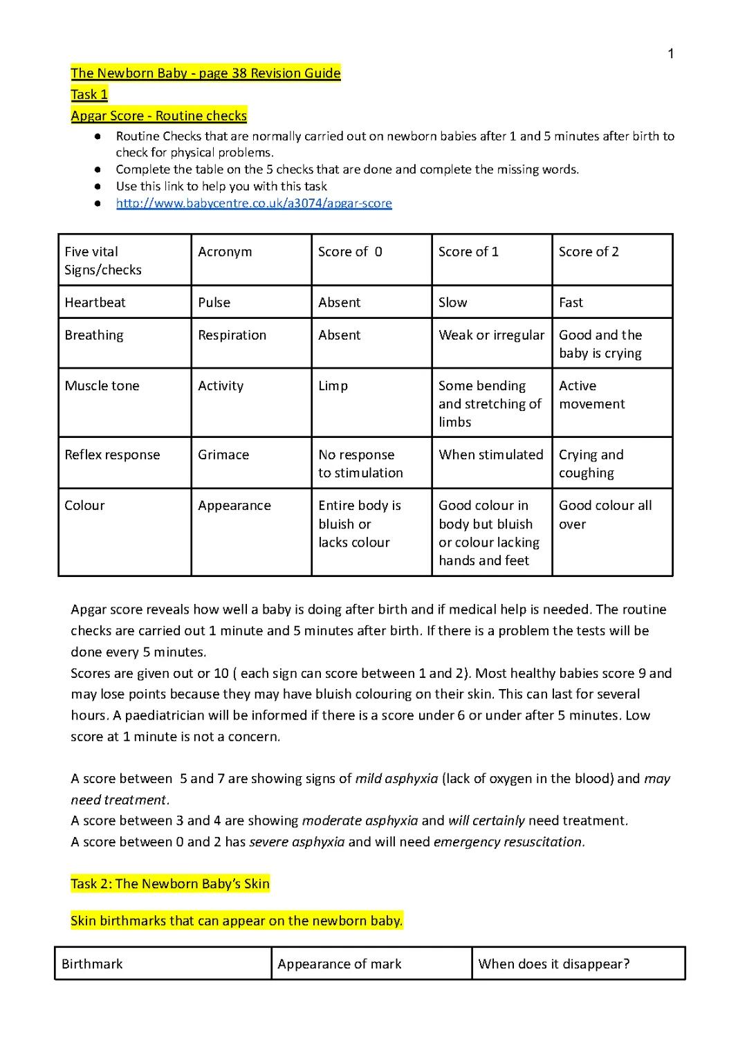 Postnatal Baby Checks - GCSE Child Development Guide