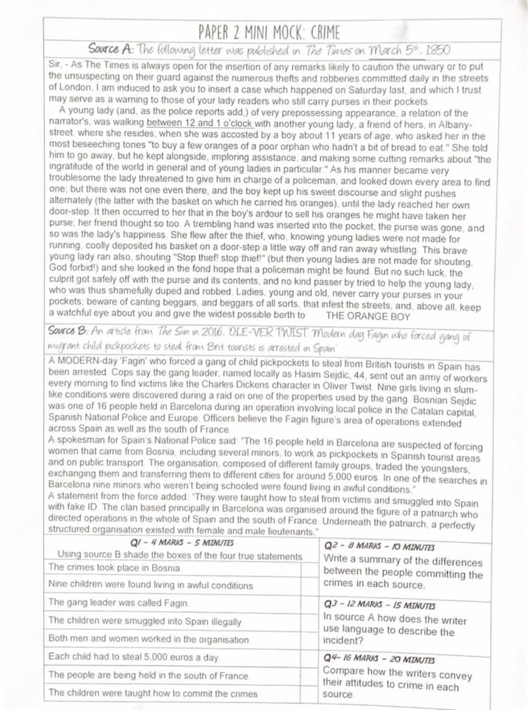 Know English Lang paper 2 mini mock thumbnail