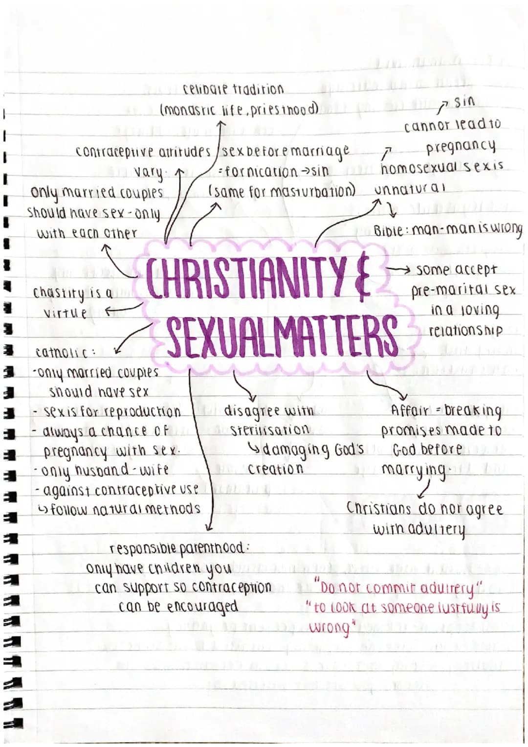 F
=
3
3
celibate tradition
(monastic life, priesthood)
in vary.
only married couples.
Should have sex-only
with each other
chastity is a
vir