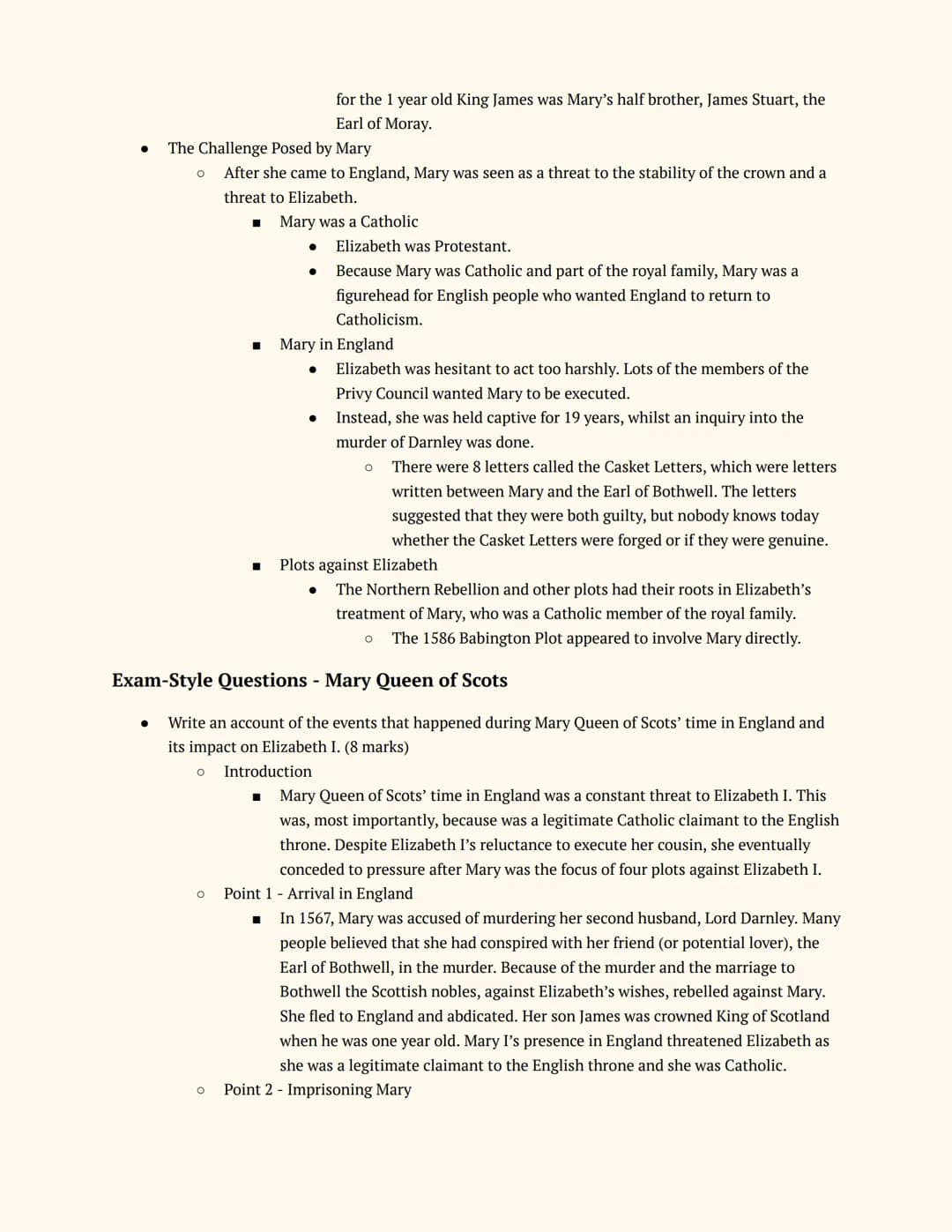 History GCSE
Elizabethan England
Notes
Elizabeth's Court and Parliament
Elizabeth I and her Court
Elizabeth's Accession
● The Situation on E