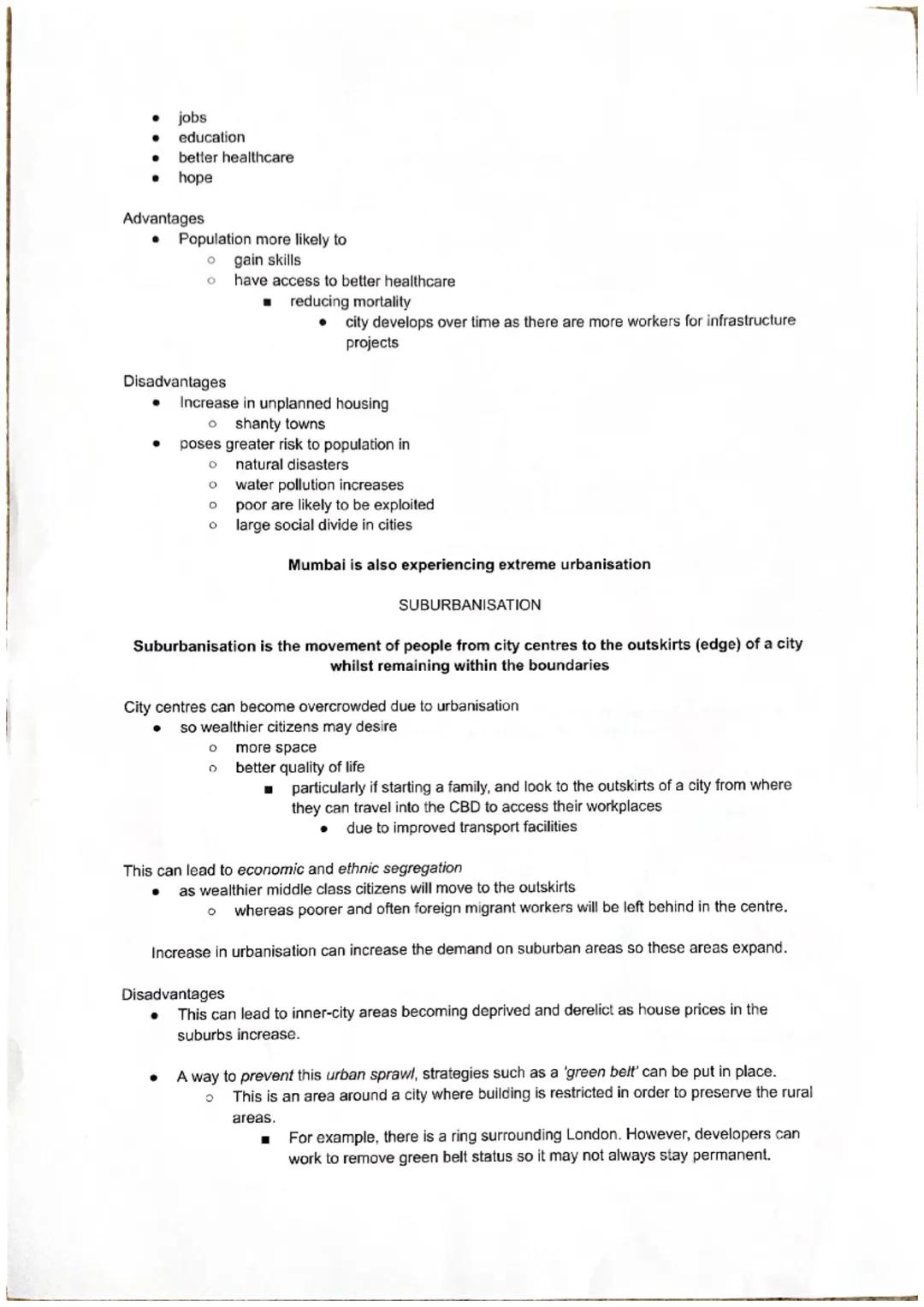 URBANISATION
●
●
The developed world has contributed little to this increase as it experienced mass urbanisation in the
18th and 19th centur