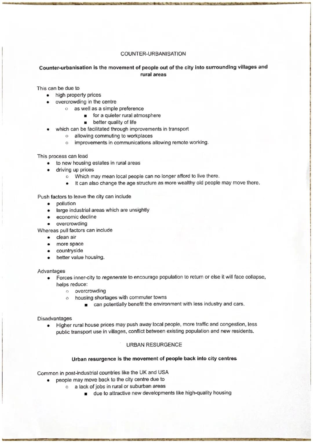 URBANISATION
●
●
The developed world has contributed little to this increase as it experienced mass urbanisation in the
18th and 19th centur