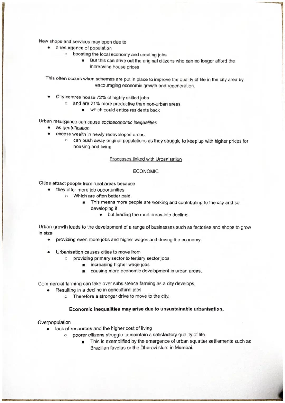 URBANISATION
●
●
The developed world has contributed little to this increase as it experienced mass urbanisation in the
18th and 19th centur