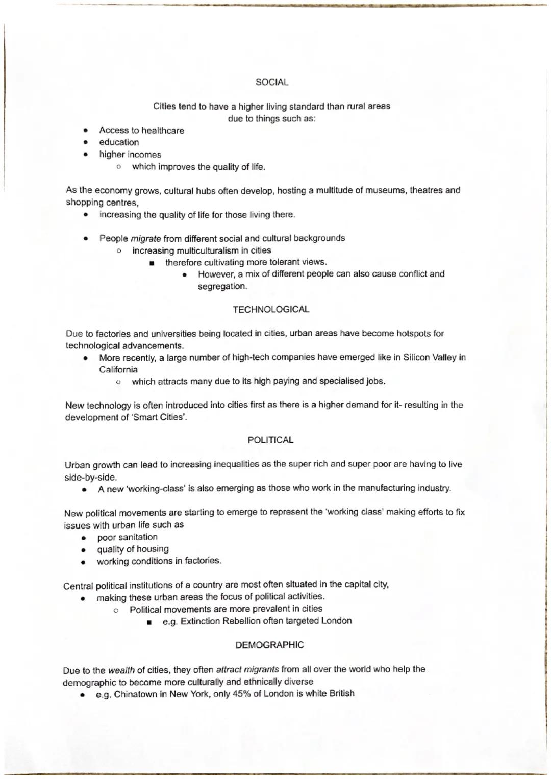 URBANISATION
●
●
The developed world has contributed little to this increase as it experienced mass urbanisation in the
18th and 19th centur