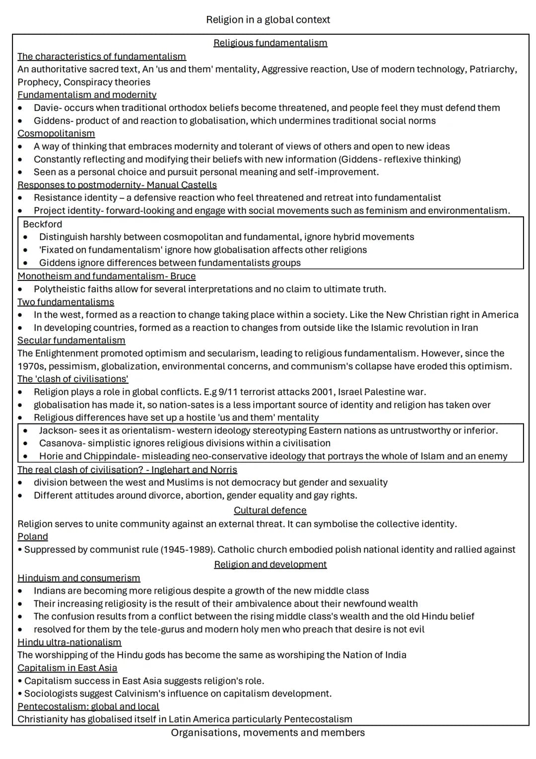 Beliefs in society
Theories of religion - pg 2
Religion and social change - pg 3
Secularisation - pg 4
Religion, renewal and choice - pg 5
R