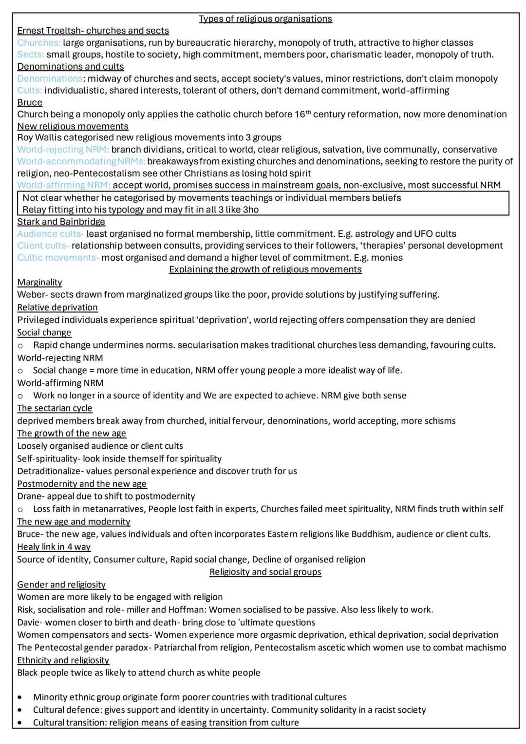 Beliefs in society
Theories of religion - pg 2
Religion and social change - pg 3
Secularisation - pg 4
Religion, renewal and choice - pg 5
R