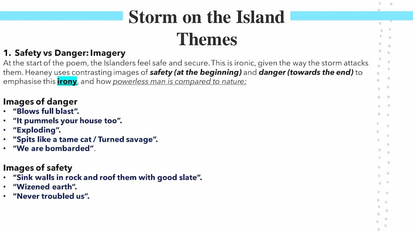 Storm of the Island
Poetry GCSEs Storm on the Island
Seamus Heaney was an Irish poet who often wrote about his country and nature. Storm on 