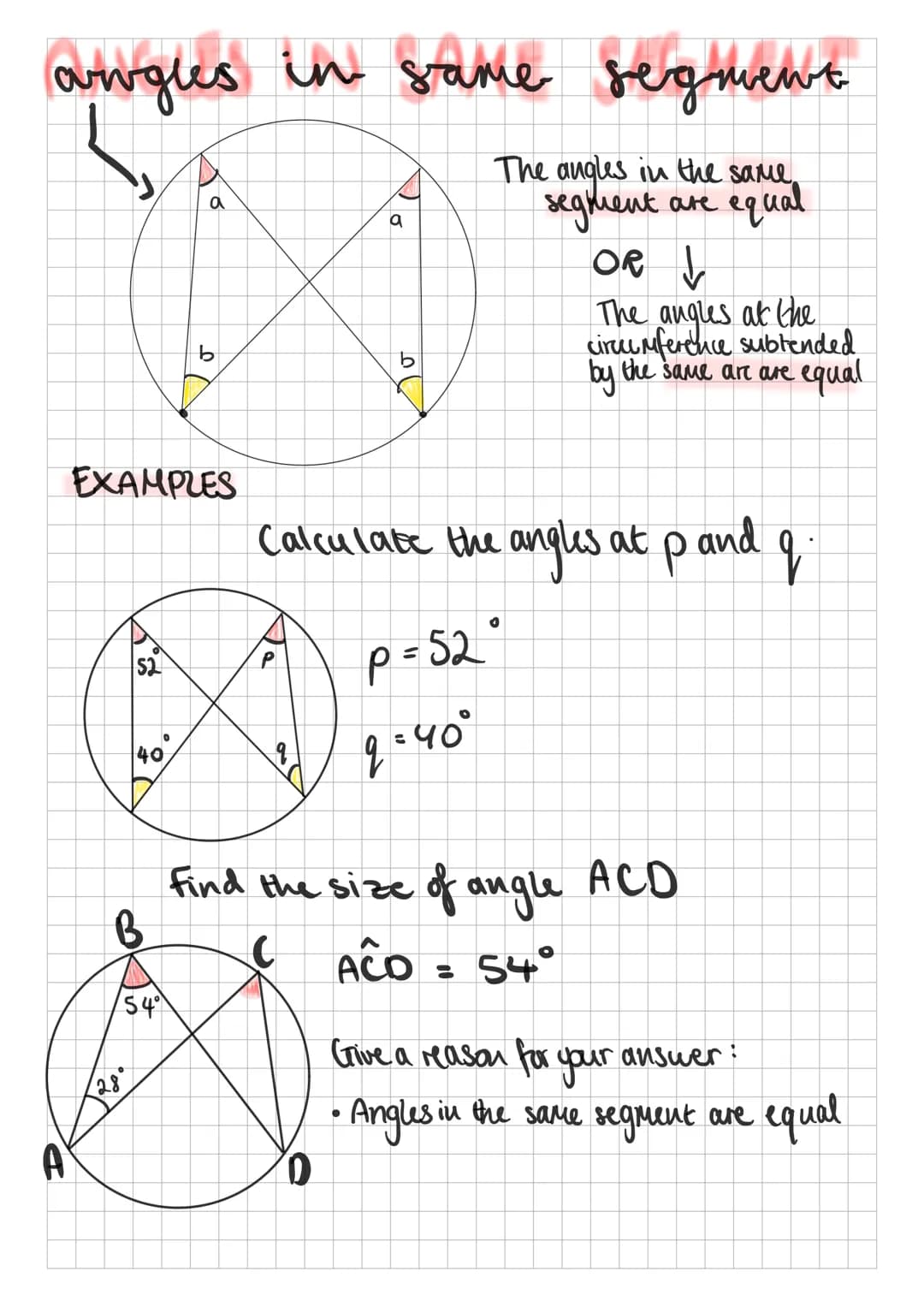 vircbe theorenos
•Angles at the CENTRE are twice the angle at the
CIRCUMFERENCE
EXAMPLES
X
20
(168"
Calculate the Missing angles x and y
D
y